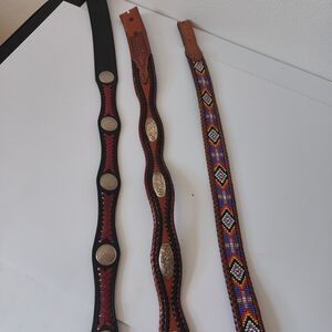 Three vintage western belts sz36 to 40